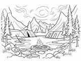 Cozy Campfire Coloring Page  sketch template