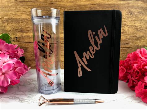 Personalized Notebook and Ink Pen Set with Tumbler Combo | Etsy