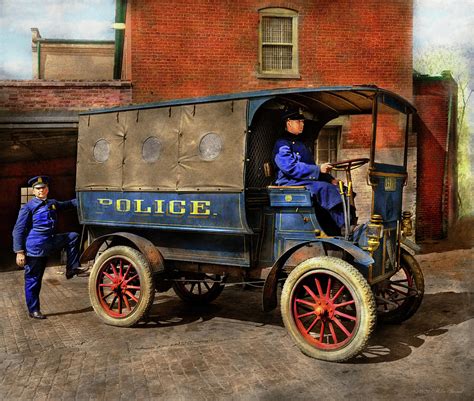 Police - The paddy wagon 1919 Photograph by Mike Savad - Pixels