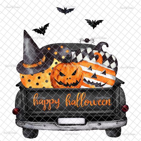 Halloween Truck PNG Halloween Truck Decal Pumpkins - Etsy