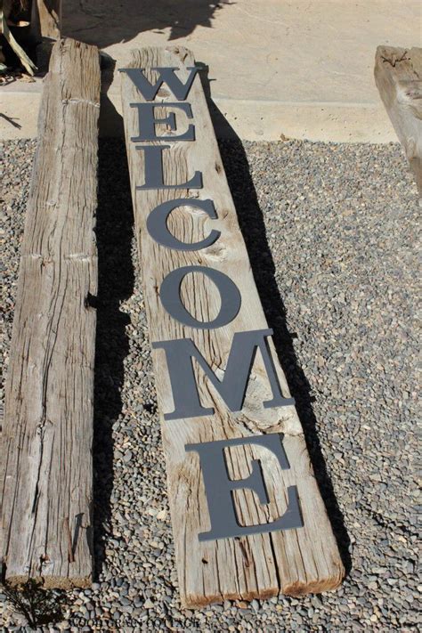 Welcome | Porch welcome sign, Fall porch, Barn wood