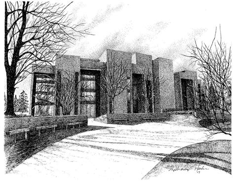 Bracken Library, Ball State University, Muncie, Indiana Drawing by ...