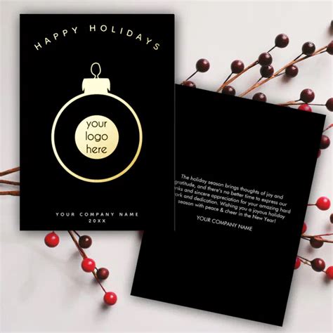 Corporate Business Logo Christmas Ornament Card | Zazzle