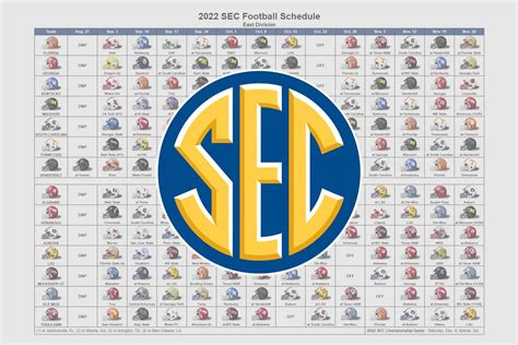 2022 SEC Football Helmet Schedule