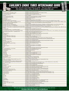 CARLSON’S CHOKE TUBES INTERCHANGE GUIDE / carlson-s-choke-tubes-interchange-guide.pdf / PDF4PRO