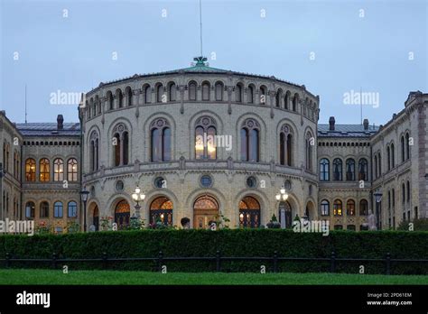 Norway, Oslo, The Storting building is the seat the parliament of Norway. The building is ...