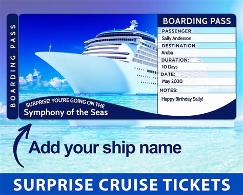 Surprise Cruise Ticket Editable Cruise Boarding Pass - Etsy