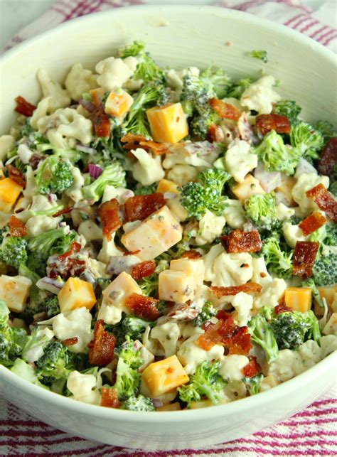 Loaded Broccoli Cauliflower Salad (Low Carb) - My Incredible Recipes