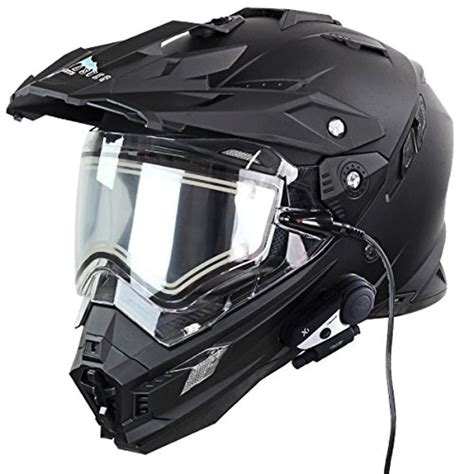 Snow Master TX-27 Matte Black DS Snowmobile Helmet with Hawk X1 ...