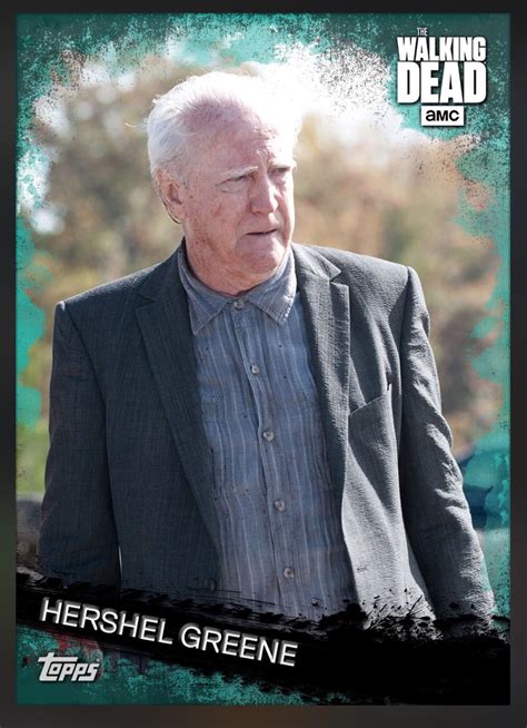 Hershel Greene (Teal Parallel) Award Insert Card The Walking Dead 2016 Topps | Walking dead ...