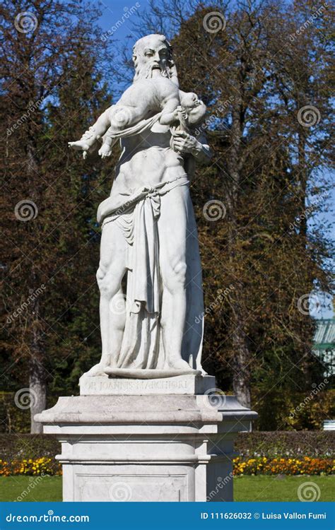 Munich, God Saturn Statue in Nymphenburg Park Stock Photo - Image of ...