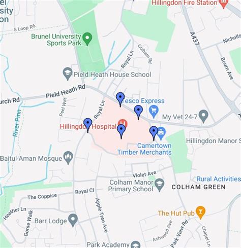 Hillingdon Hospital Ward Map