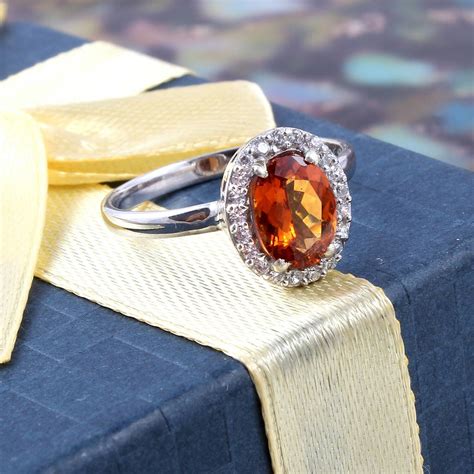 Rear Orange Garnet Ring for Girls gemstone Ring-925 Sterling - Etsy