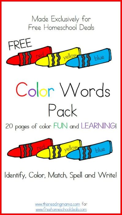 Free Download: Color Words Printable Worksheets Pack - 20 Pages! | Free ...