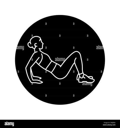 Woman doing reverse push ups black line icon. Pictogram for web page, mobile app, promo Stock ...