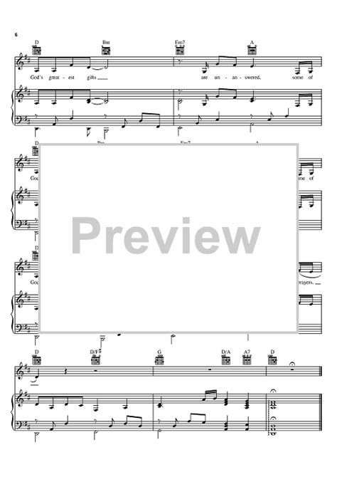 Buy "Unanswered Prayers" Sheet Music by Garth Brooks for Piano/Vocal/Chords