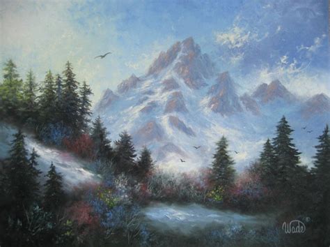 Snowy Mountain Original Oil Painting 18X24 mountain