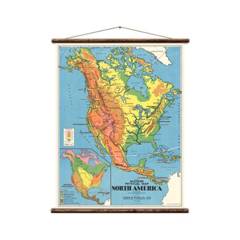 NORTH AMERICA Pull Down Wall Map - Etsy