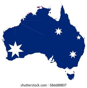 Australia Flag Map Stock Vector (Royalty Free) 587043824 | Shutterstock