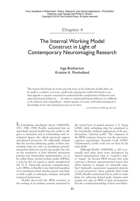 (PDF) The Internal Working Model Construct in Light of Contemporary Neuroimaging Research