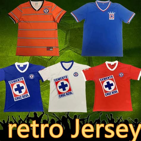 Retro Cruz Azul 1996 1974 Campos Soccer Jersey Home Blue Away White ...