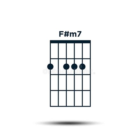 F#m7, Basic Guitar Chord Chart Icon Vector Template Stock Vector ...