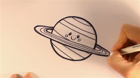 How to Draw a Cartoon Planet Saturn - YouTube