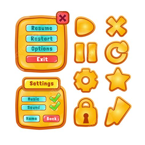 Interface Elements Vector Hd Images, Vector Game Template Gui Kit Interface Log In Page Elements ...