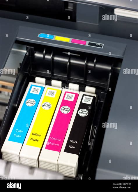 Closeup of printer ink cartridges for a color printer Stock Photo - Alamy