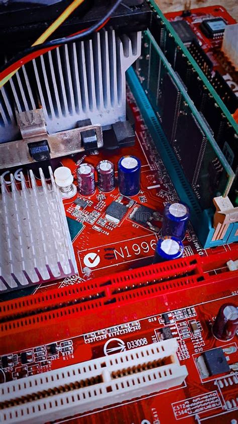 Red Motherboard Eletronic Circuit Wallpaper Stock Photo - Image of ...