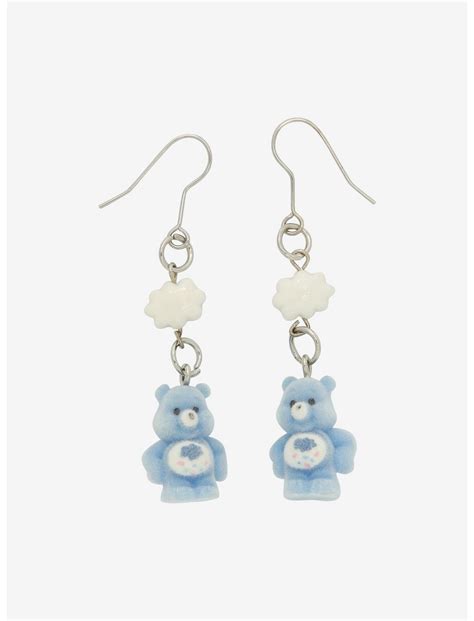 Care Bears Grumpy Bear & Clouds Fuzzy Earrings | Hot Topic