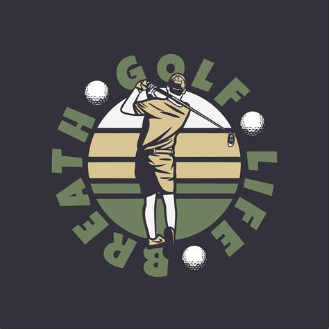 logo design golf life breathe with golfer man swinging his golf clubs ...