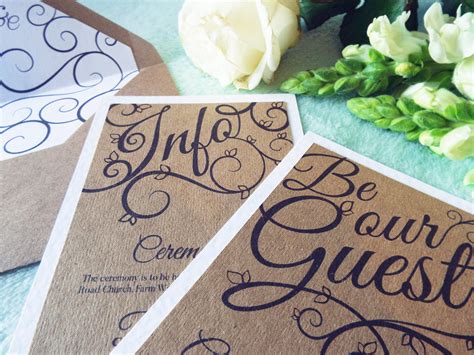 Be Our Guest Wedding Invitation Set. Includes Kraft Card on | Etsy