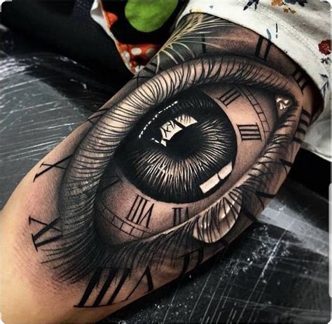 Eye Clock Tattoo Drawing