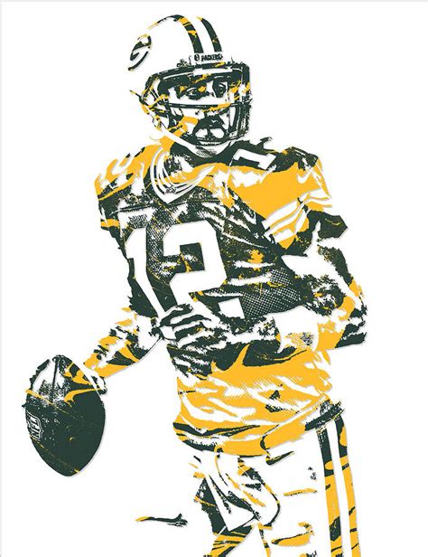 Aaron Rodgers Green Bay Packers Pixel Art 15 Mixed Media by Joe Hamilton