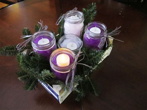 Advent wreath with mason jars | Advent wreath diy, Homemade advent ...