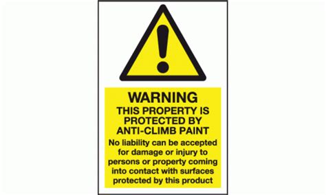 Warning this property is protected by anti-climb paint sign | CCTV ...