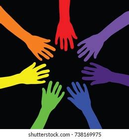 Rainbow Hands Art Illustration Stock Vector (Royalty Free) 738169975 ...