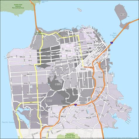 San Francisco Zip Code Map - GIS Geography