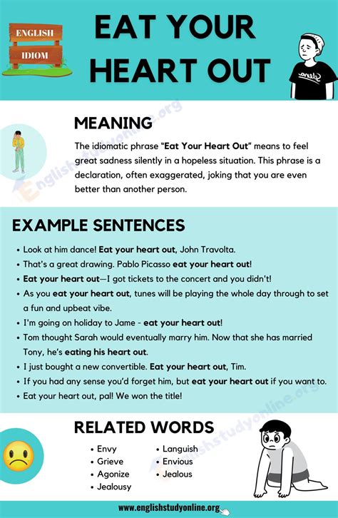 Eat Your Heart Out Meaning with Interesting Example Sentences - English Study Online