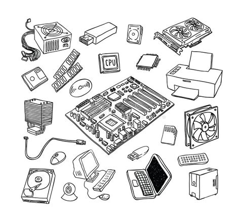 Computer Hardware Icons. PC Components Stock Vector - Image: 52828274