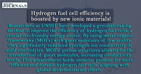 Hydrogen fuel cell efficiency is boosted by new ionic materials!