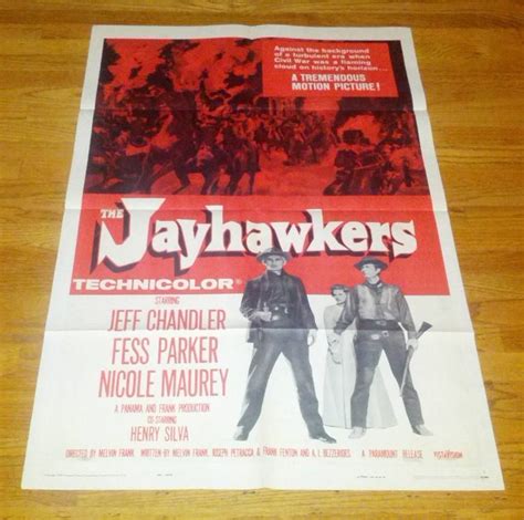 Jayhawkers (1959) Movie Poster One Sheet Jeff Chandler Fess Parker Henry Silva | Jeff chandler ...