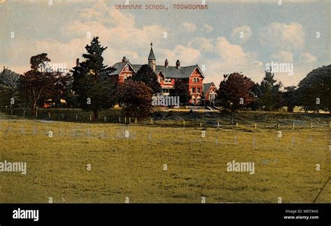 Hand coloured postcard of the Grammar School at Toowoomba. Location: Toowoomba, Queensland ...