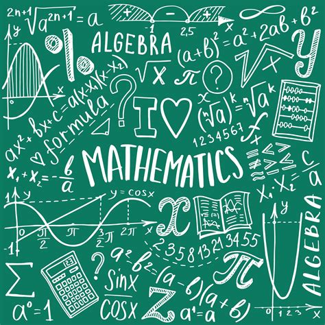 Maths symbols icon set. Algebra or mathematics subject doodle design ...