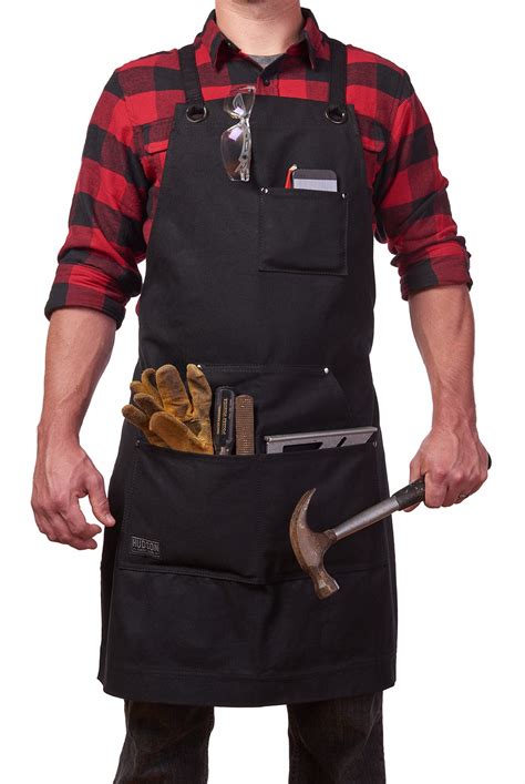 Hudson Durable Goods Heavy Duty Waxed Canvas Work Apron with Tool ...