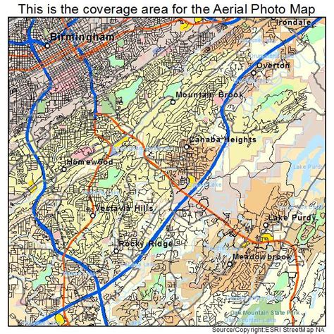 Aerial Photography Map of Vestavia Hills, AL Alabama