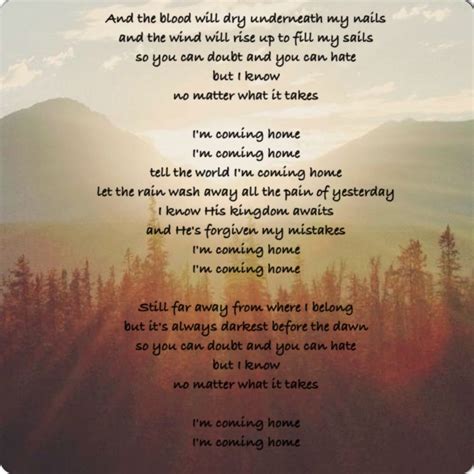 Lyrics from Coming Home performed by Skylar Grey