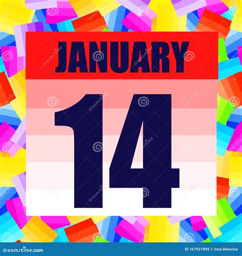 January 14 Icon. for Planning Important Day. Banner for Holidays and ...