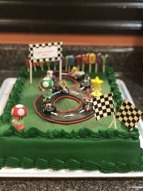 Mario Kart Cake | Mario kart cake, Table decorations, Cake